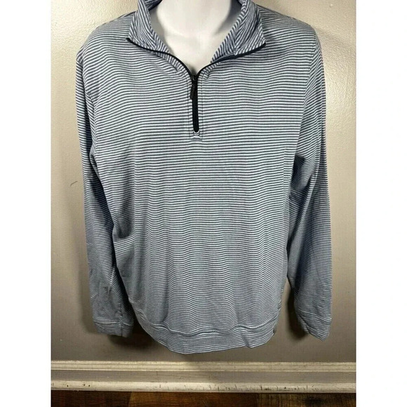 Tasc Pullover Mens medium Blue 1/4 Zip Long Sleeve Performance Top Bamboo Cotton - Picture 1 of 6